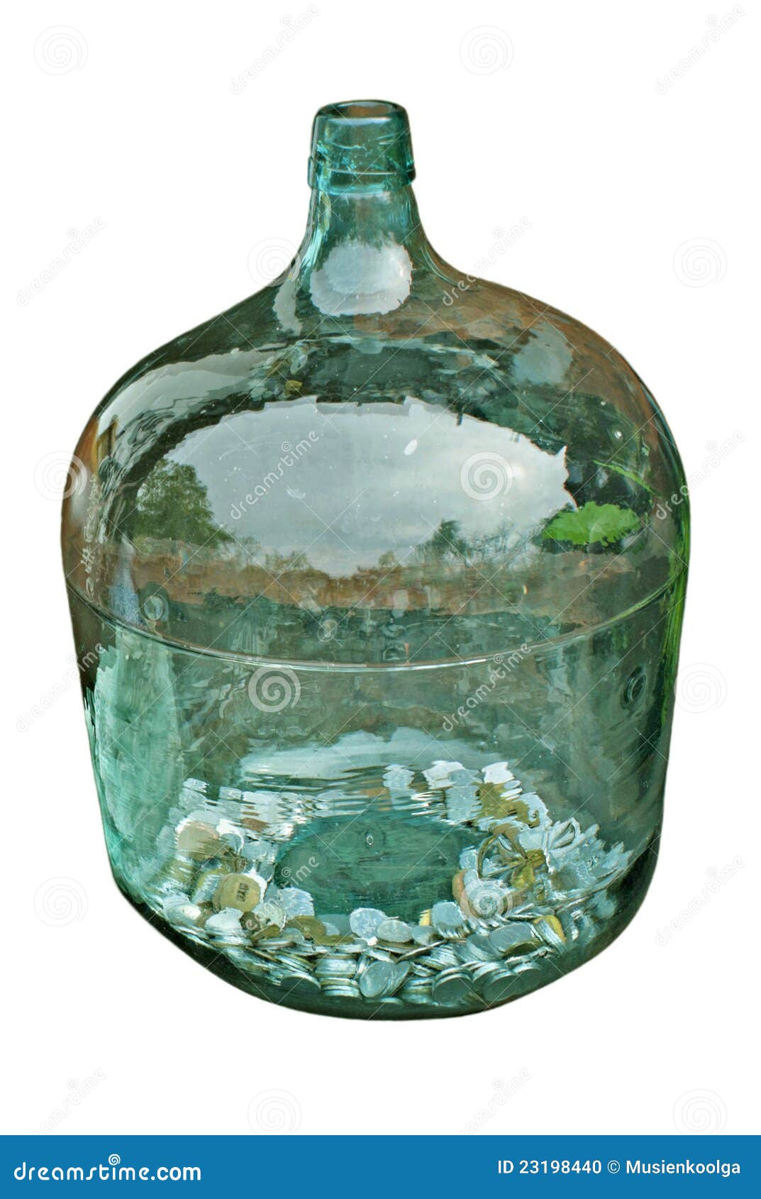 Bottle with the money. stock photo. Image of folding 23198440