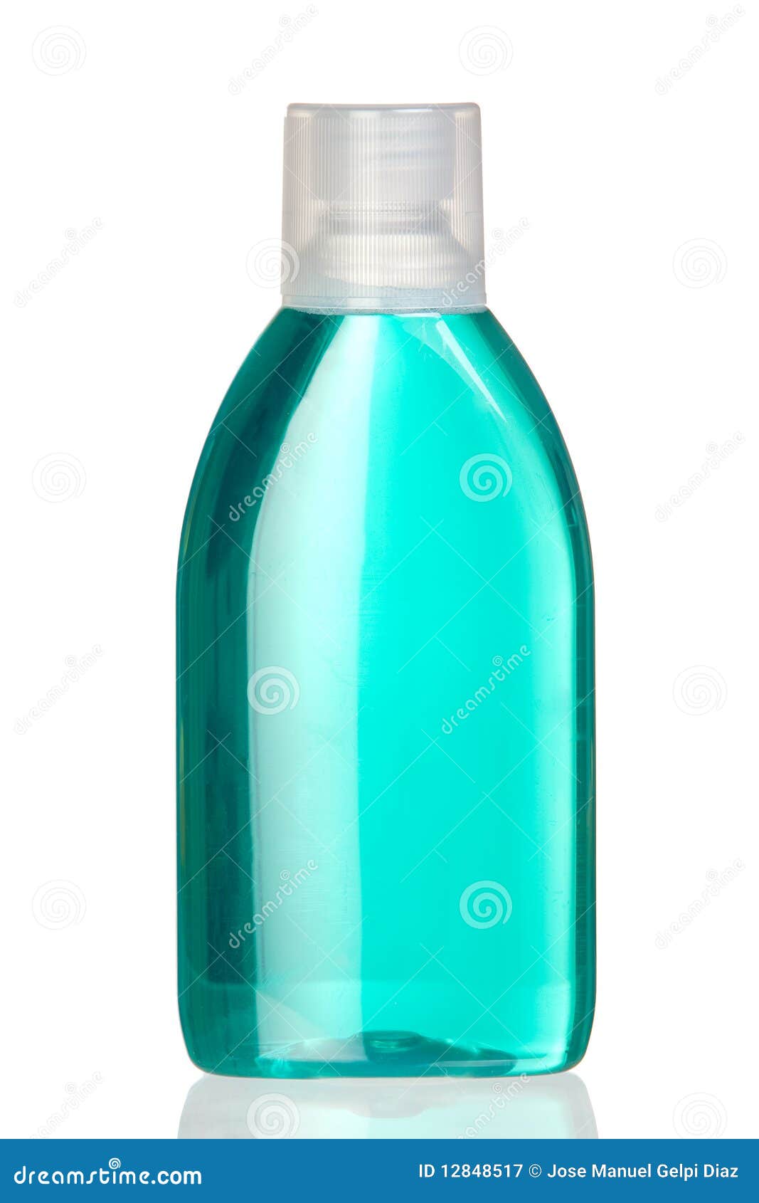 Bottle of Mouthwash with Reflection Stock Image Image of isolated
