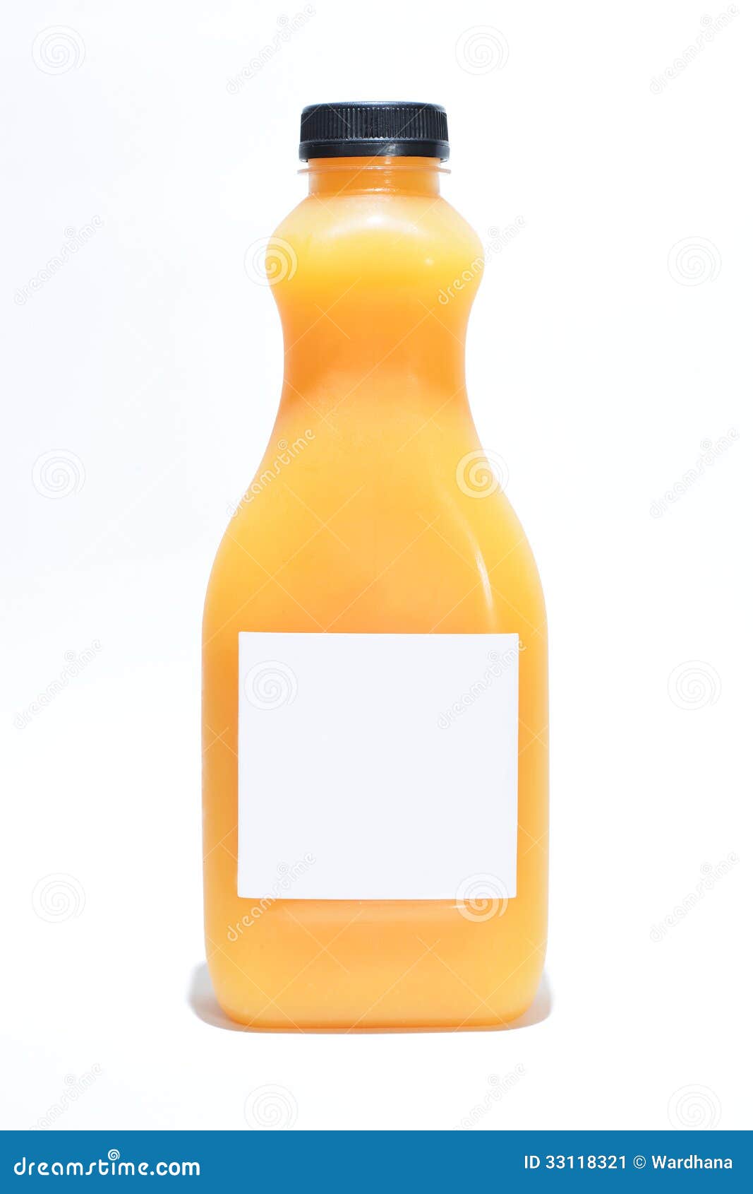 Bottle With Orange Juice On White Background Stock Image - Image: 33118321