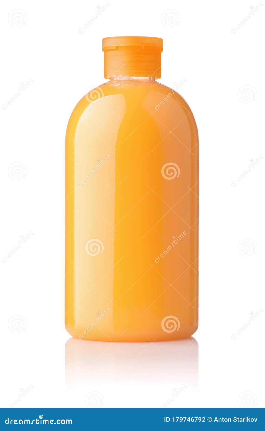 Bottle of Orange Shower Gel Stock Photo Image of front, hair 179746792