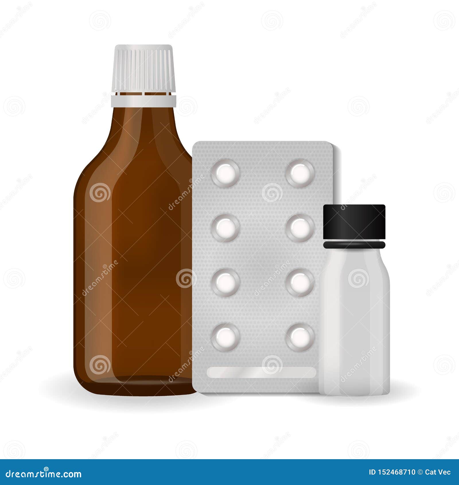 Download Bottle Pack Template Mockup Blank Pharmaceutical Blister ...