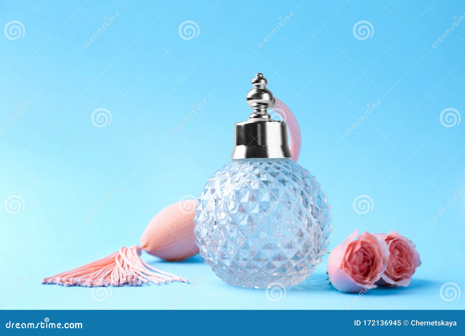 perfume in light blue bottle