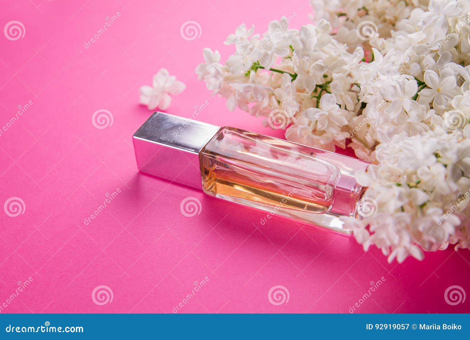 Bottle of Perfume with Lilac Stock Image Image of flower, beautiful