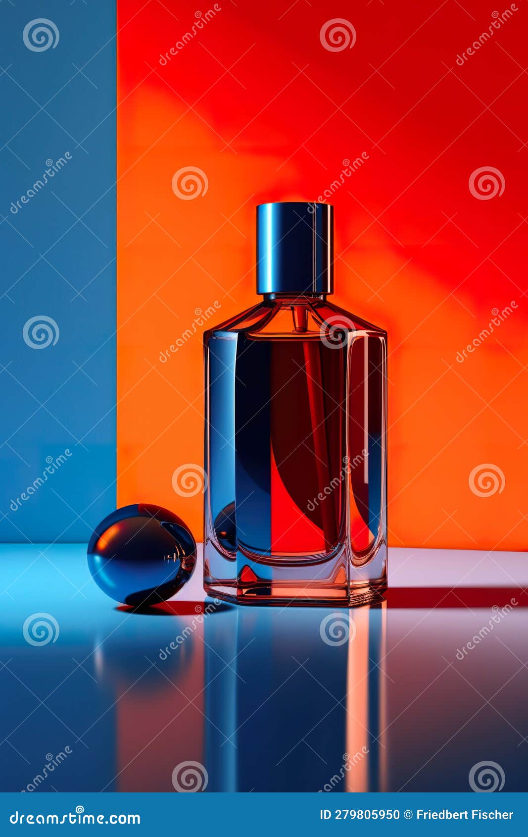 A Bottle of Perfume Next To a Mouse on a Table. Generative AI Image