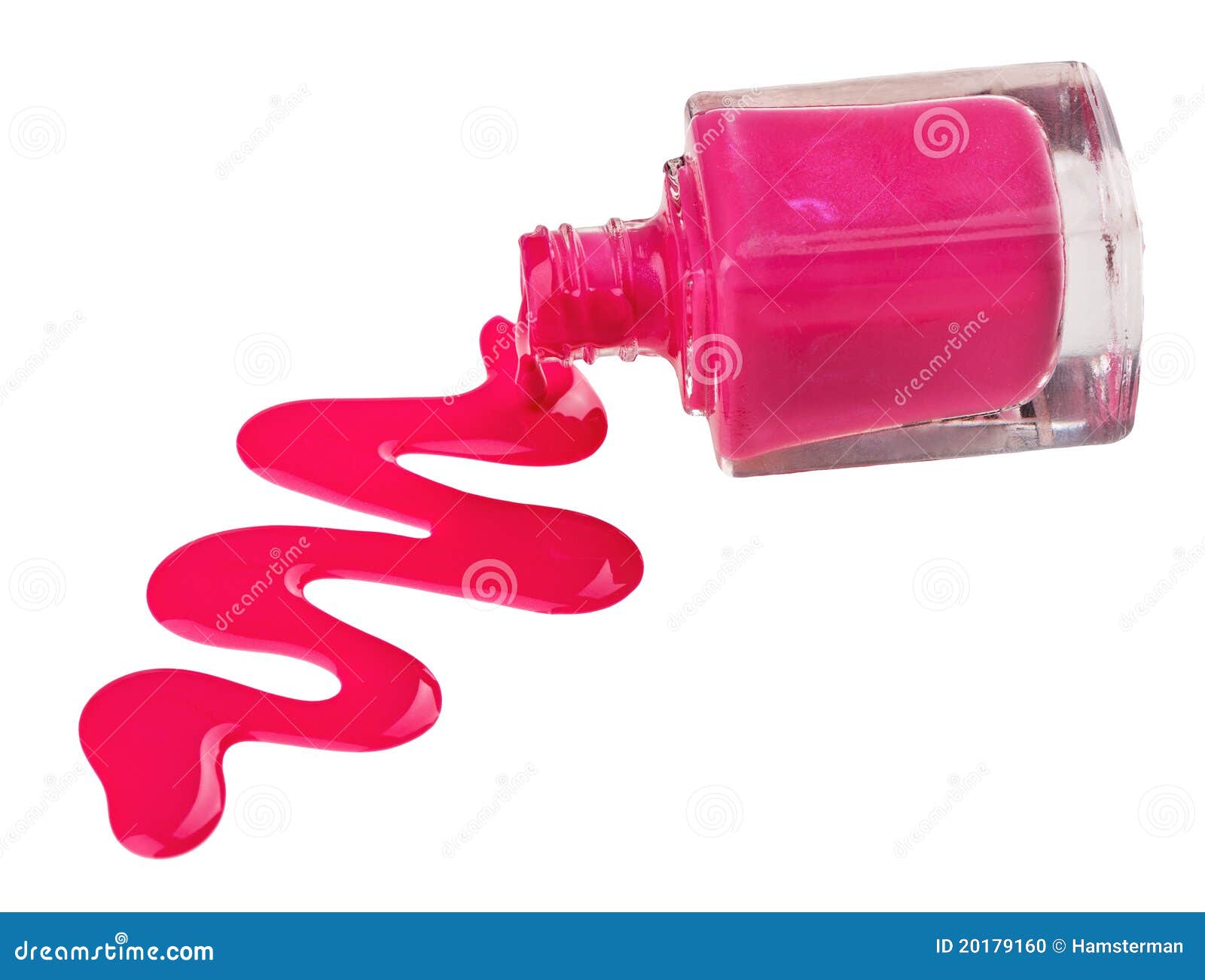 bottle of pink nail polish with enamel drop