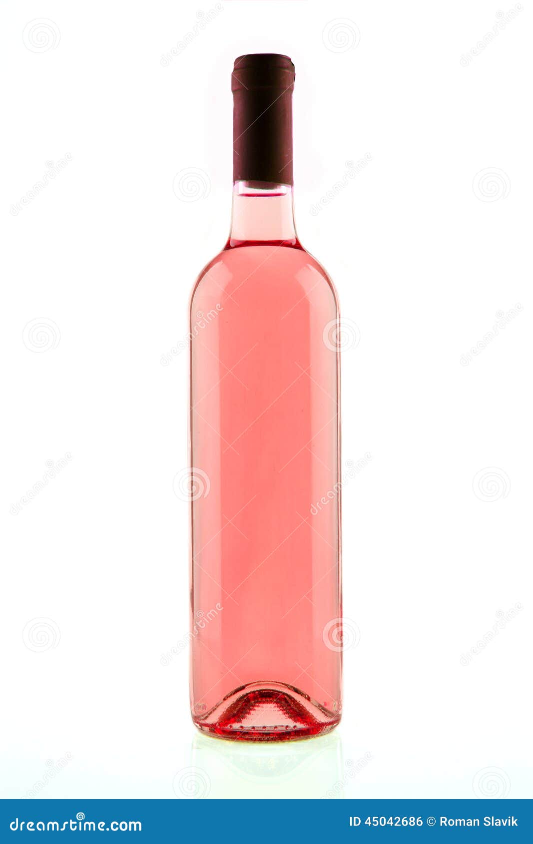 Bottle of Pink Rose Wine Isolated Stock Photo Image of healthy, classic 45042686