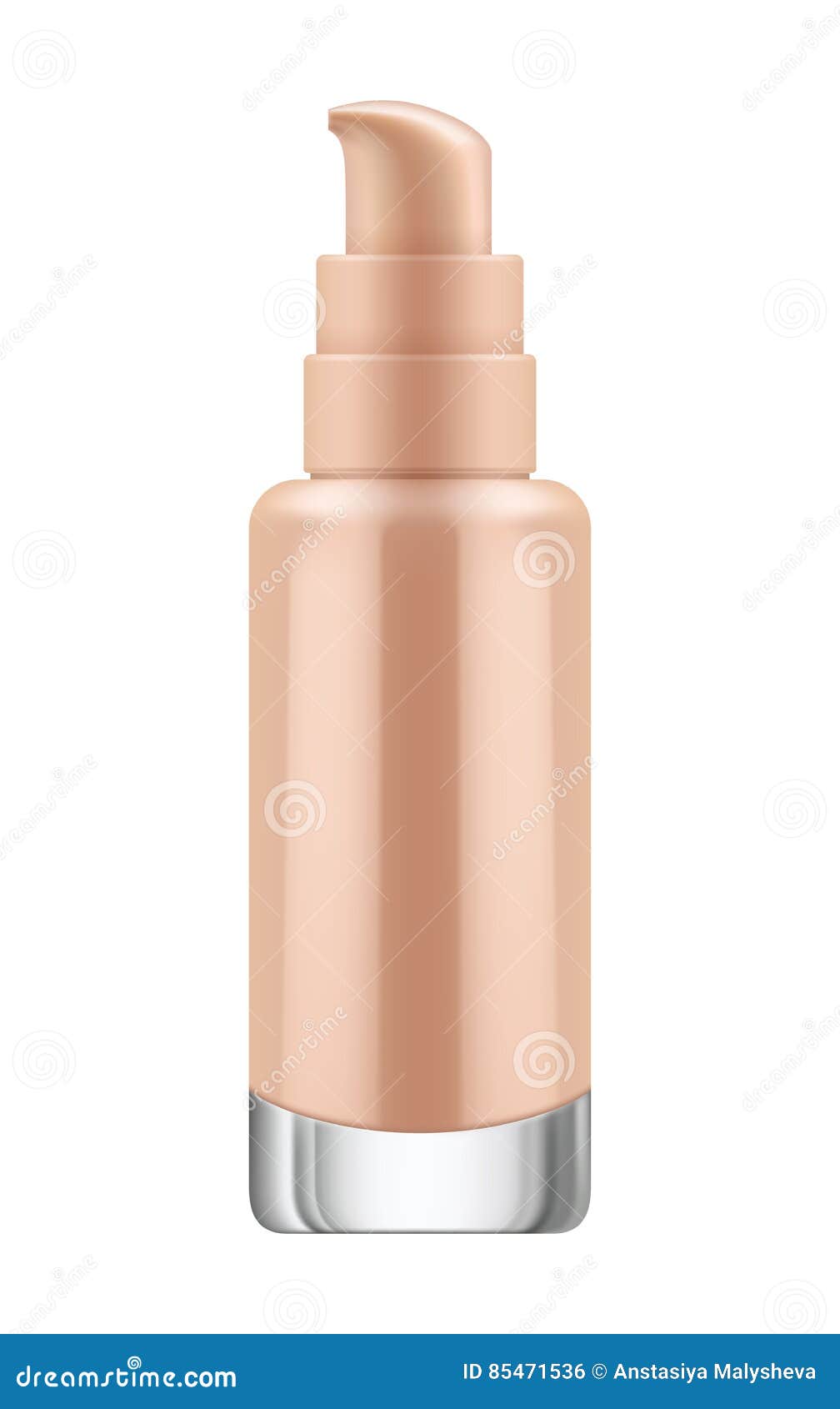Bottle with Pump for Foundation Stock Vector - Illustration of