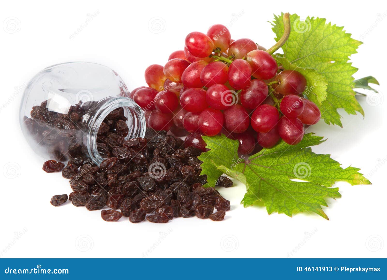 A Bottle of Raisins with Red Grapes Stock Image Image of group, fruit