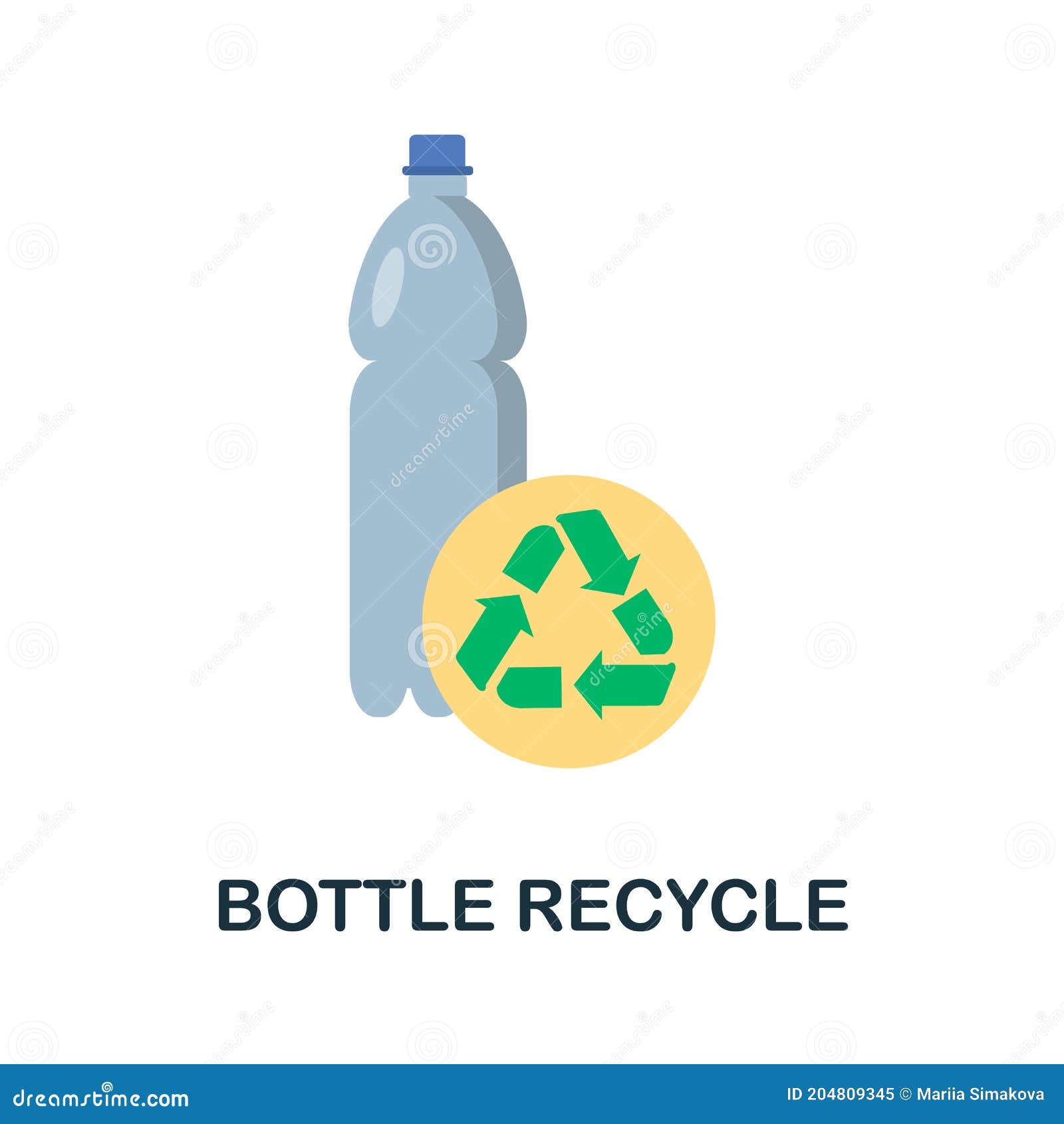 Bottle Recycle Flat Icon. Simple Element from Save the World Collection