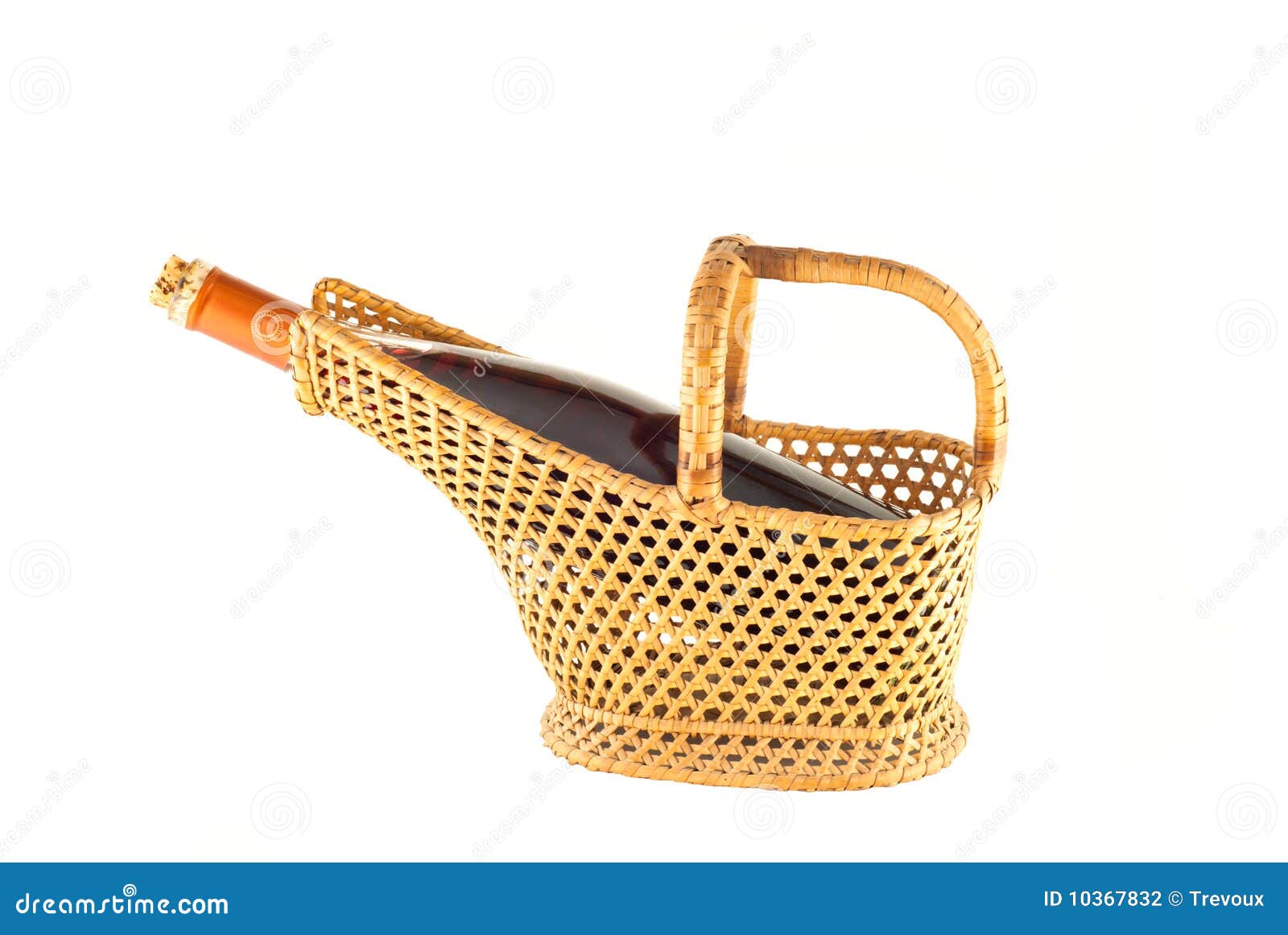 Bottle of Red Wine in a Basket Stock Photo Image of basket, picnic