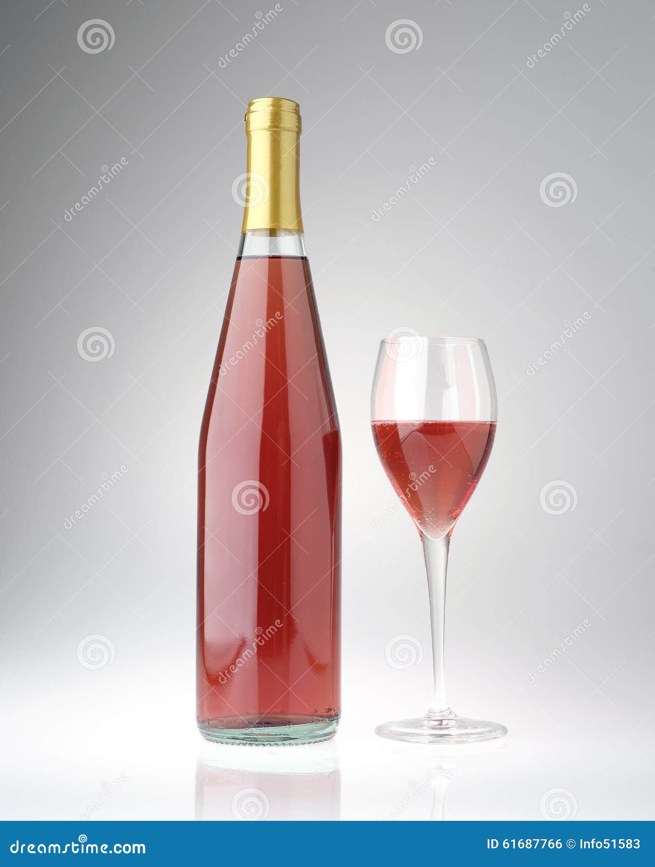 Bottle of Rose Wine with Glass Stock Photo Image of glass, toast