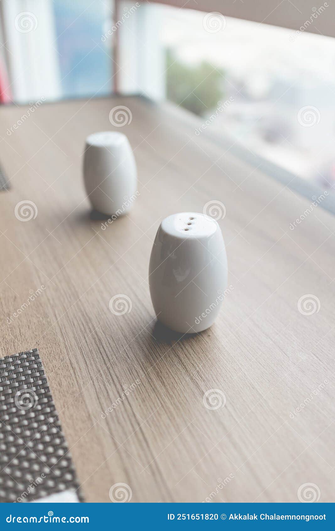 The Bottle of Salt and Pepper on Dining Table Stock Photo Image of