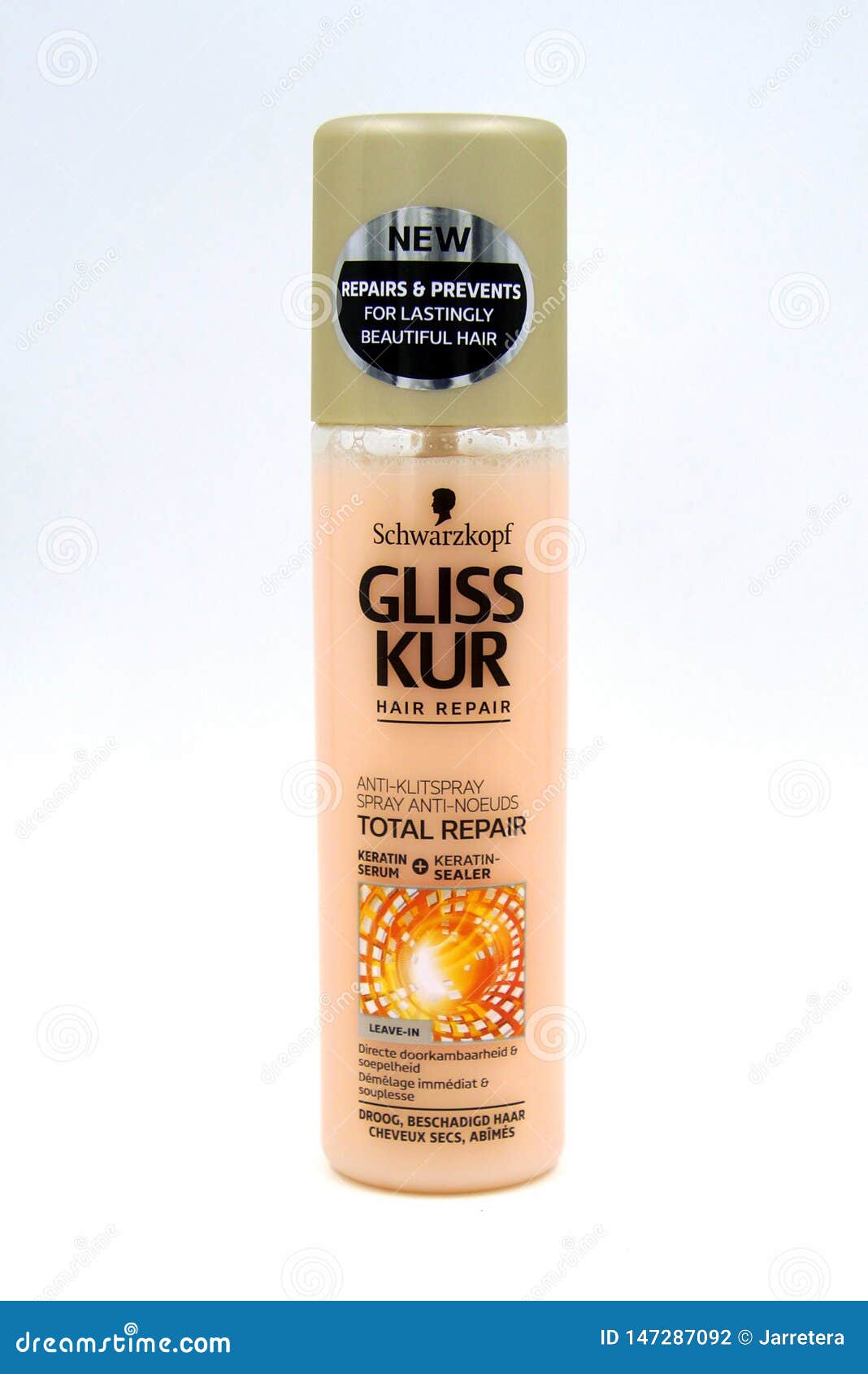Bottle of Schwarzkopf Gliss Kur Total Spray. Editorial Photography - Image of isolated: 147287092
