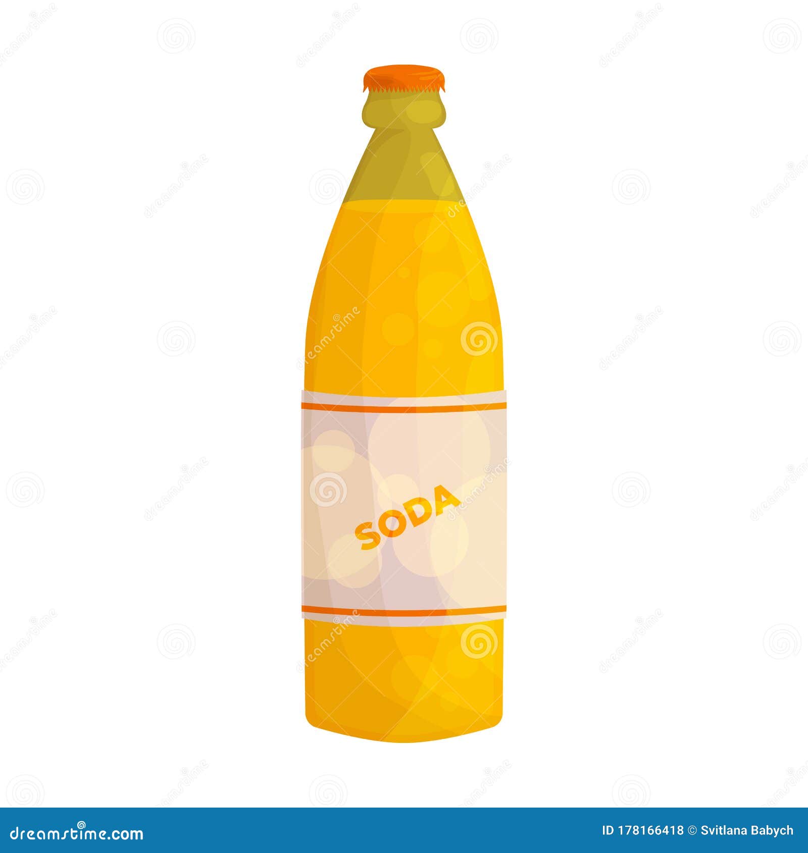 Bottle of Soda Vector Icon.Cartoon Vector Icon Isolated on White