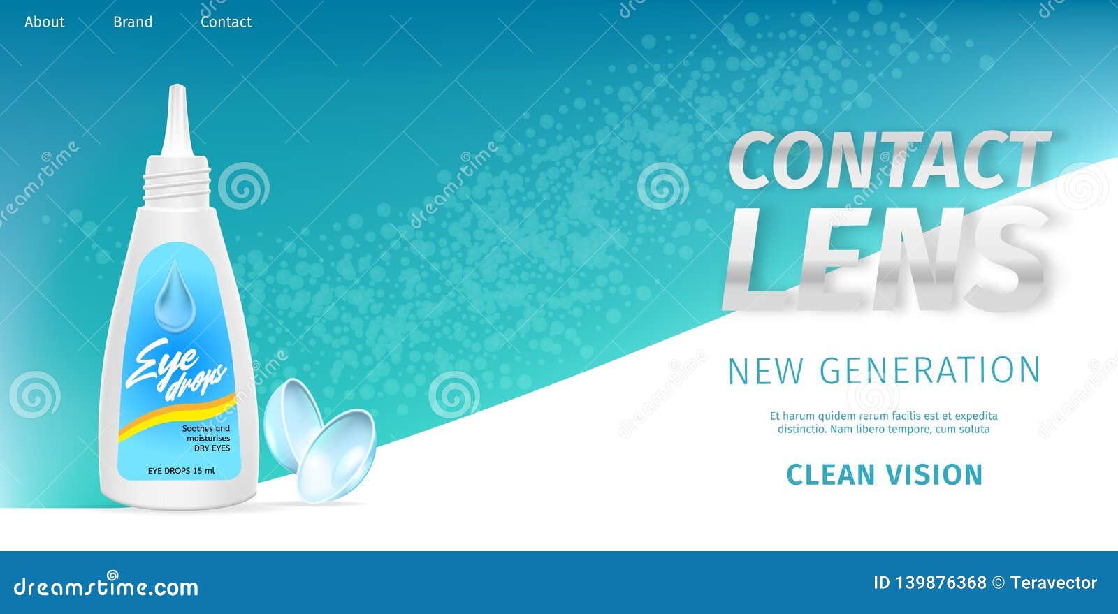 Bottle with Solution Eye Drops and Contact Lenses Stock Vector