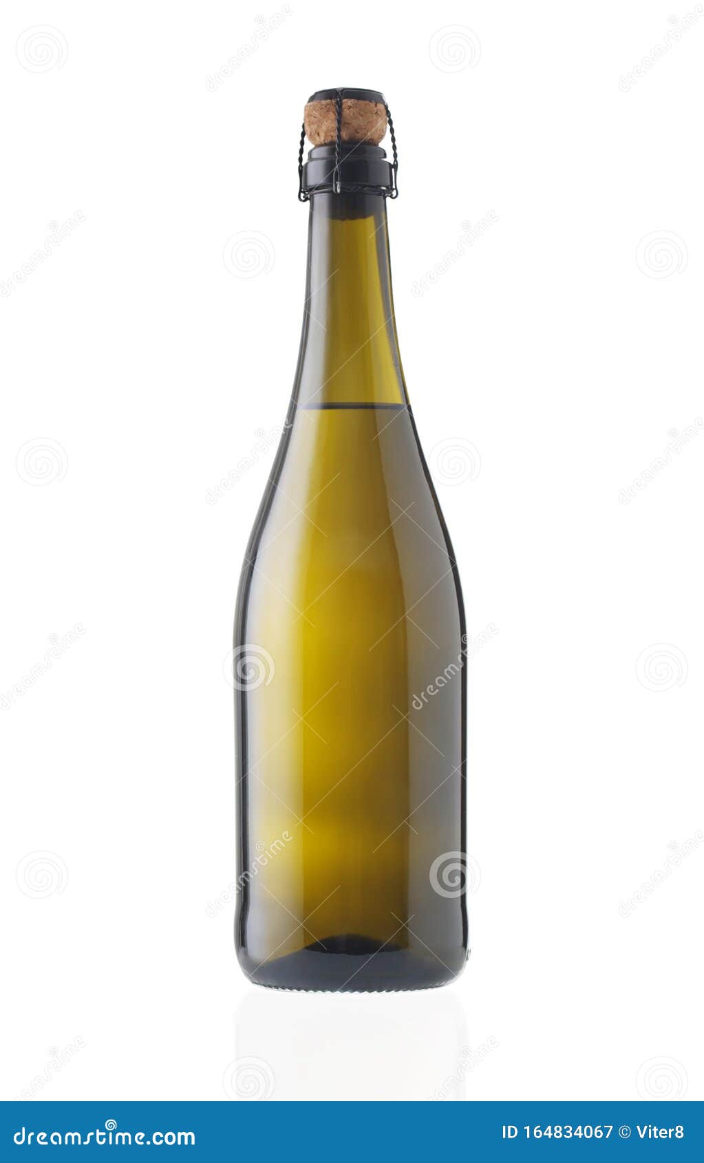 Bottle of Sparkling Wine Isolated on White Stock Image Image of