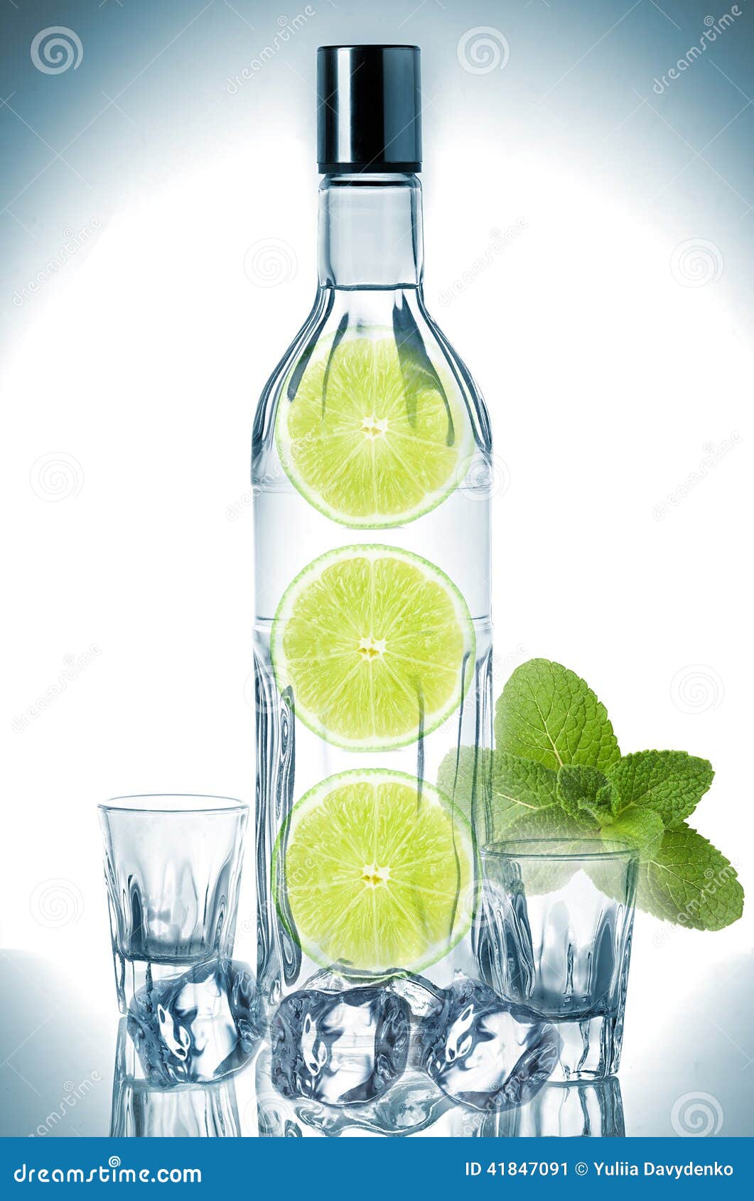 Bottle of Vodka in a Big Ice Cube Stock Image - Image of beverage, bottle:  48223759