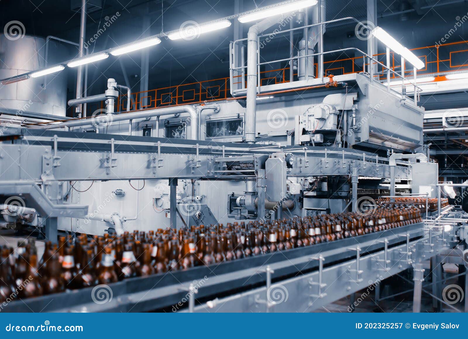 Bottle Washing Sterilization Machine. Glass Bottle Washing Line in a