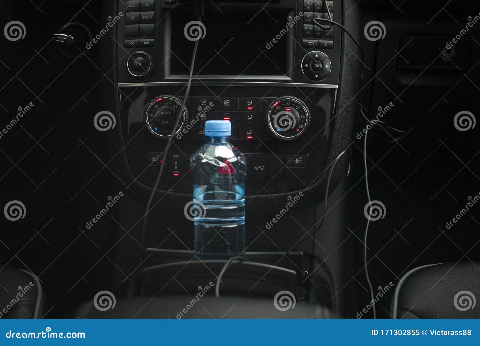 Bottle of water in a car stock image. Image of fresh 171302855