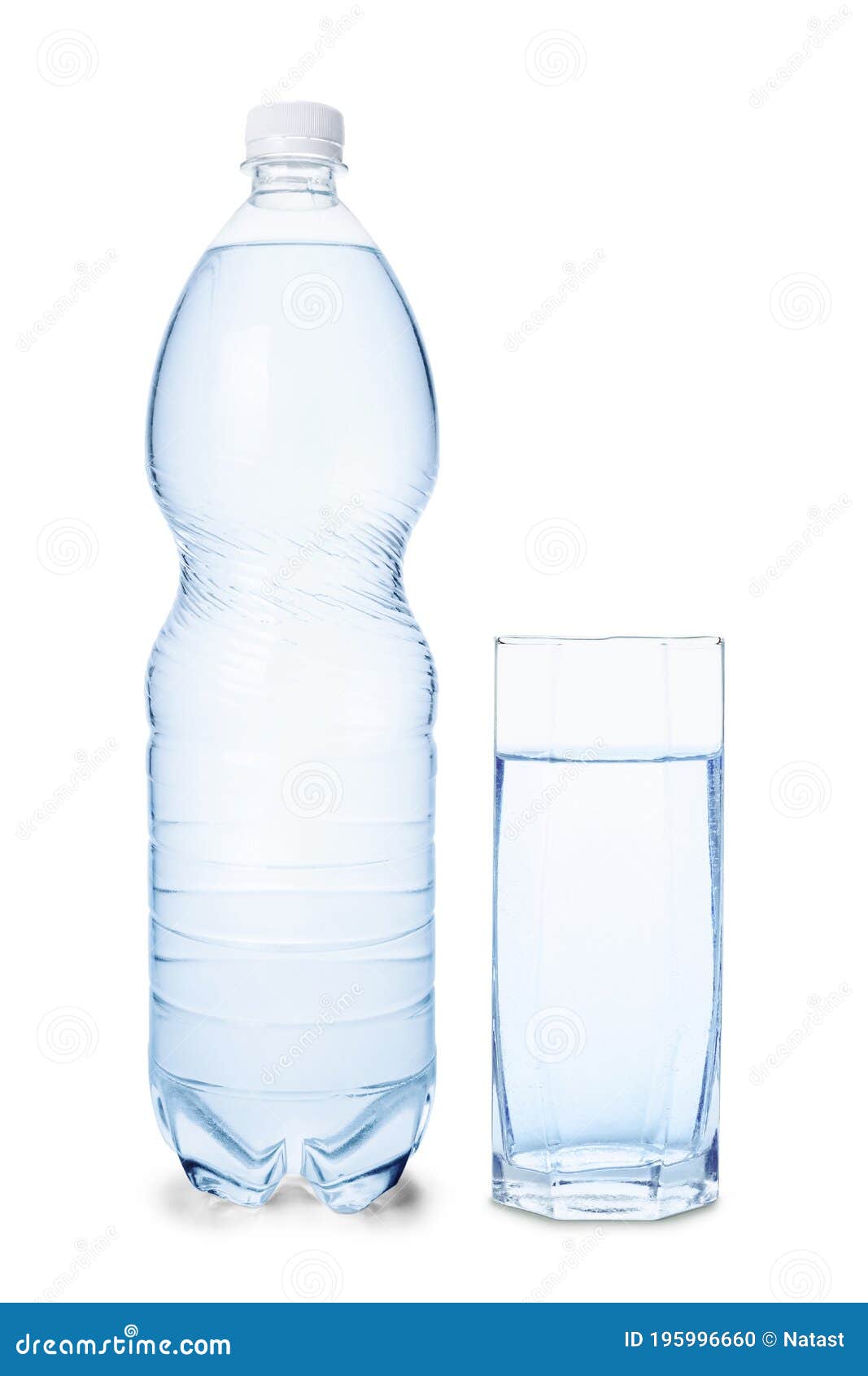 Bottle of Water and Glass on White Stock Photo Image of blank, drink