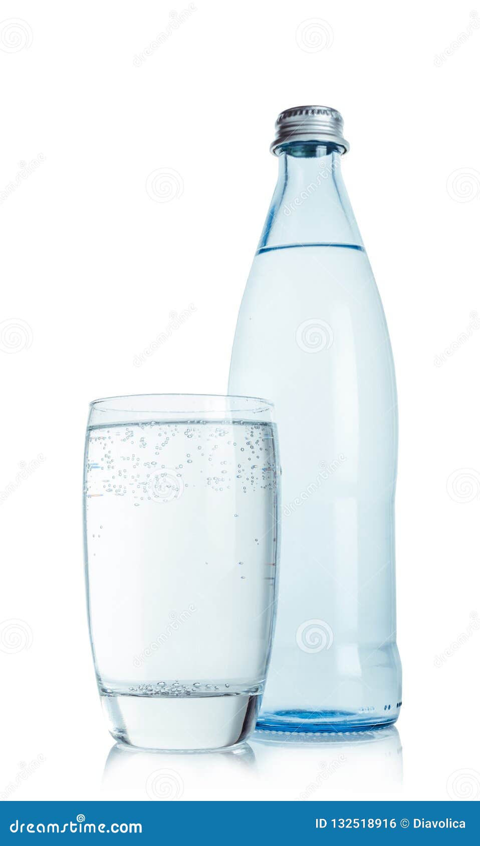 Bottle of water and glass stock photo. Image of isolated 132518916
