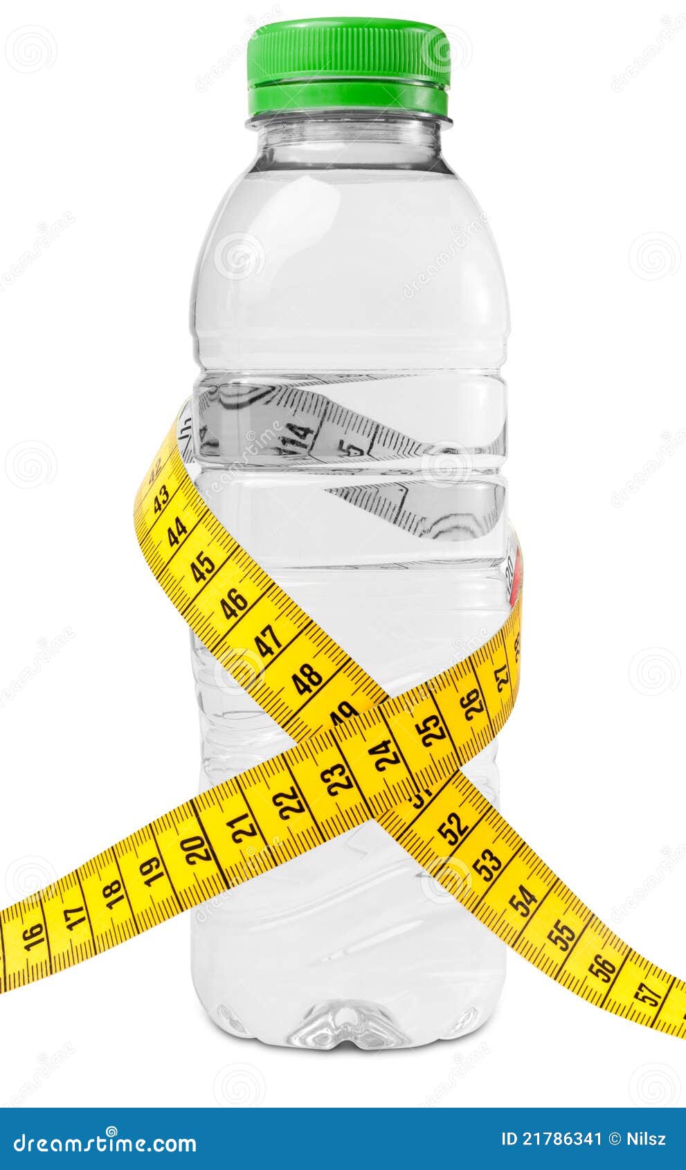 Bottle With Water And Tape Measure Stock Image Image 21786341