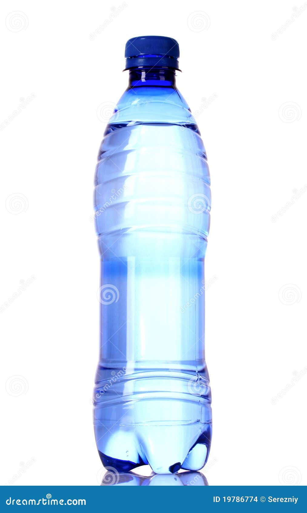 Bottle of Water with Water Drops on Blue Stock Photo Image of cool