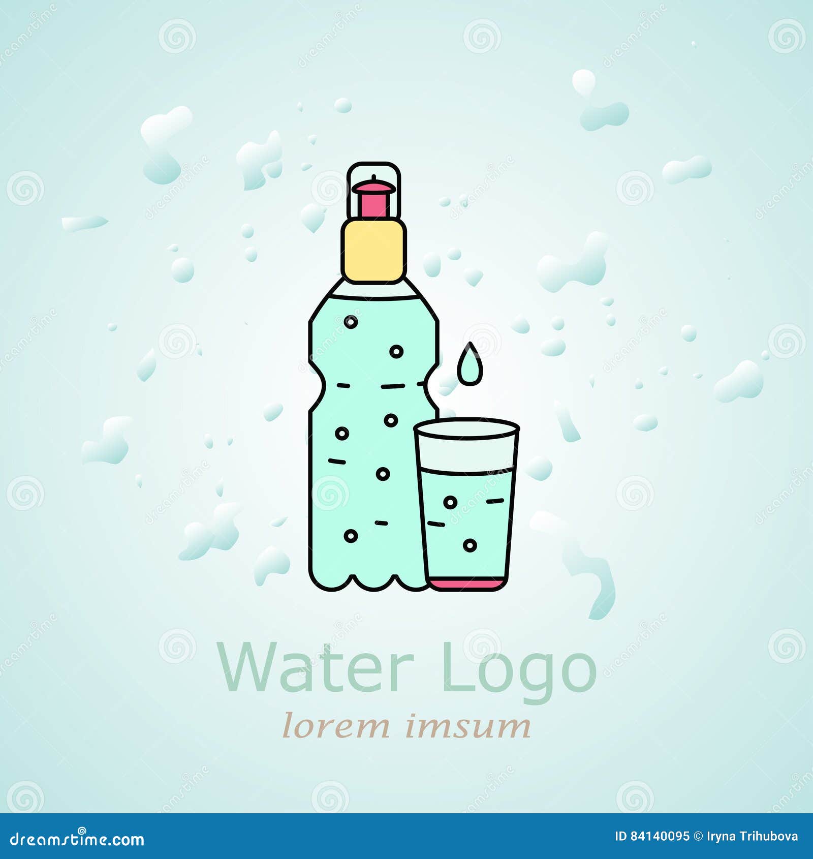 Bottle of Water for Your Design and Logo. Stock Vector Illustration of drink, icon 84140095