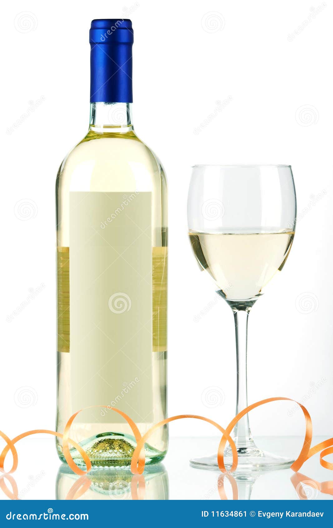 Bottle of White Wine and Wine Glass Stock Image Image of liquor