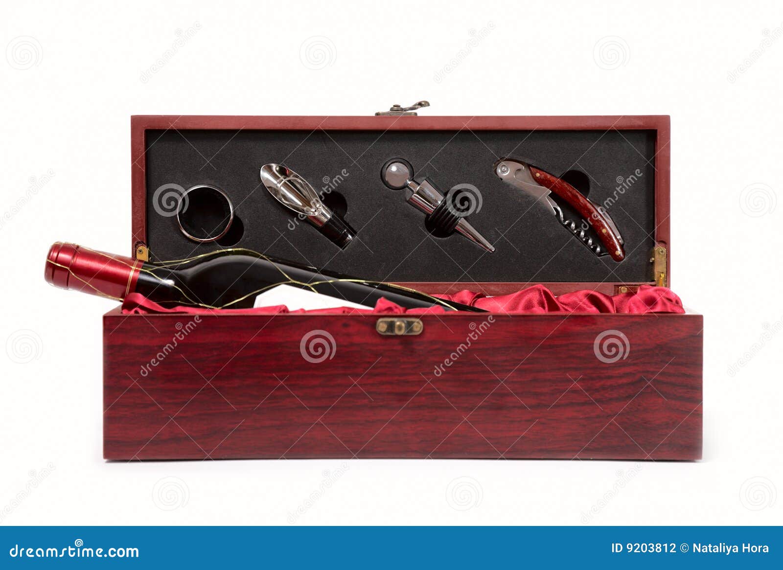 Bottle of Wine with Accessories Stock Photo Image of object, metallic