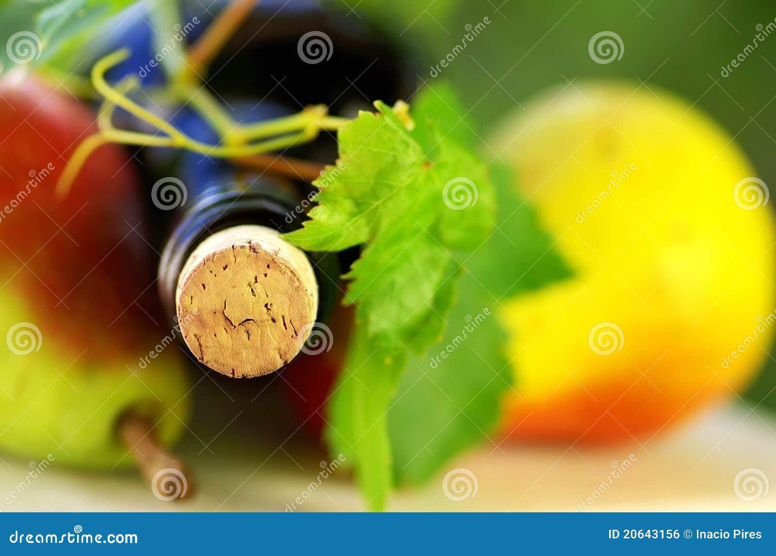 Bottle of wine and fruit stock photo. Image of front 20643156