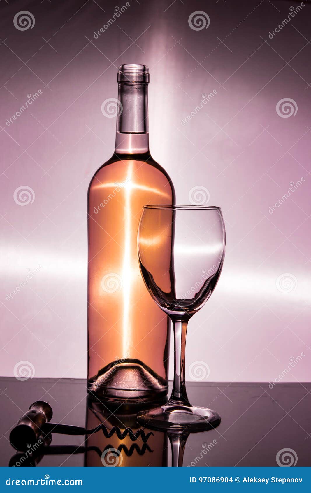 Bottle of Wine Glass and Corkscrew Stock Photo Image of copy, glass