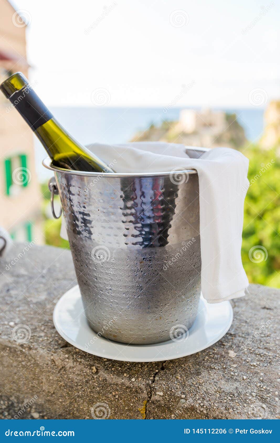 A Bottle of Wine in an Ice Bucket Stock Photo Image of bottle, bucket 145112206