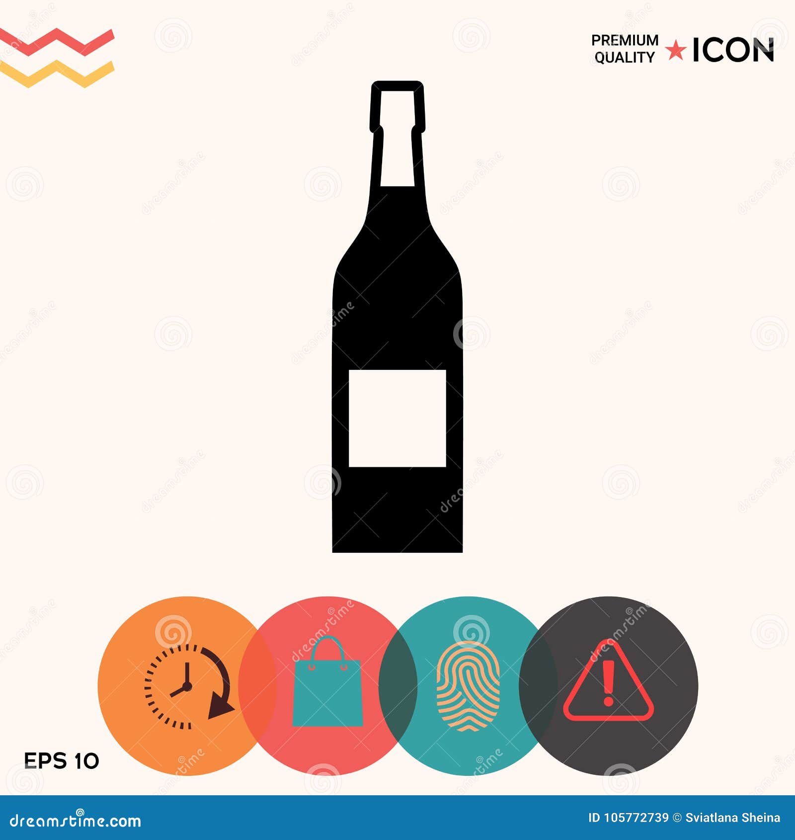 Bottle of wine icon stock vector. Illustration of merlot 105772739