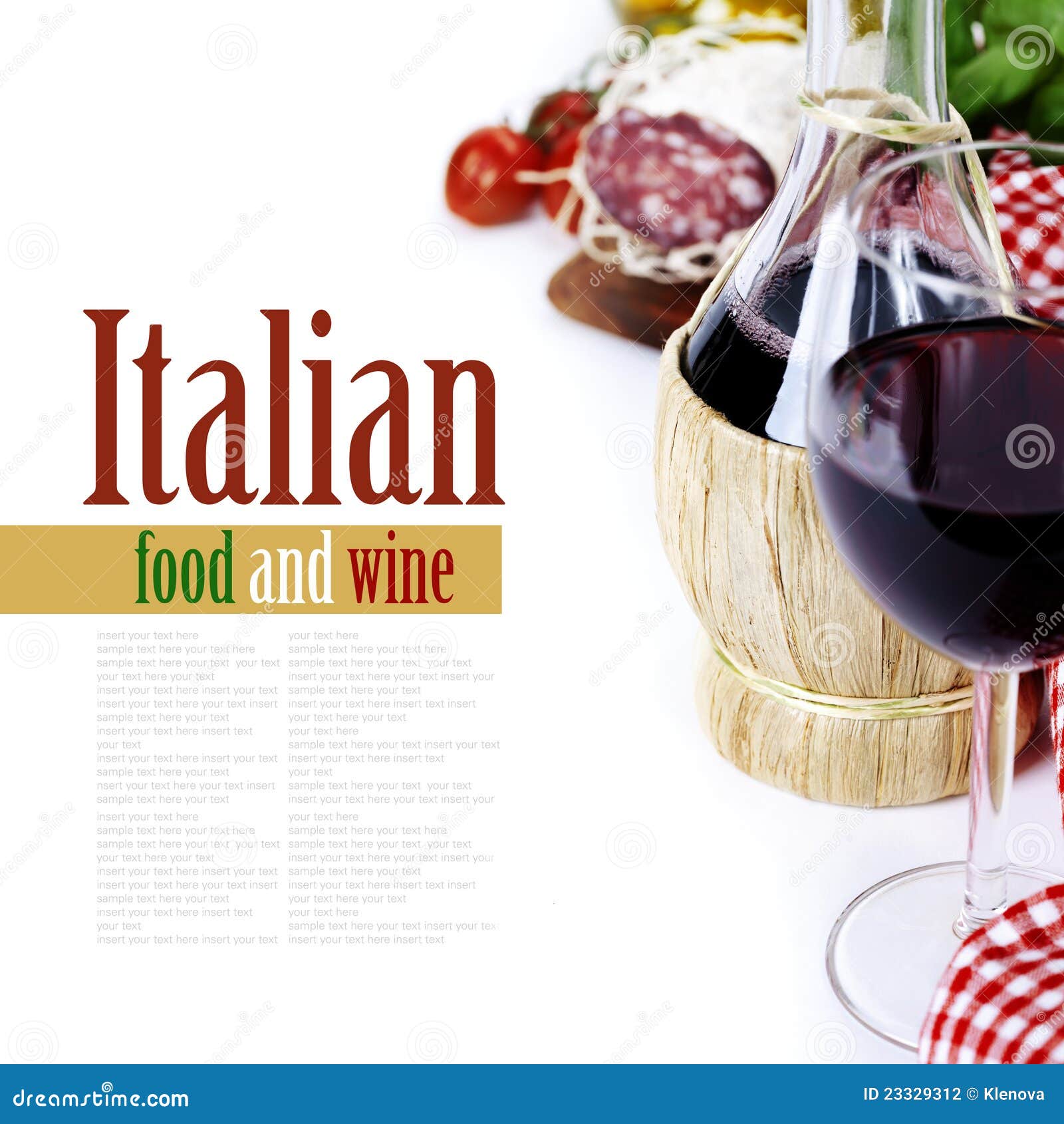 Bottle of Wine from Italy and Fresh Ingredients Stock Photo Image of