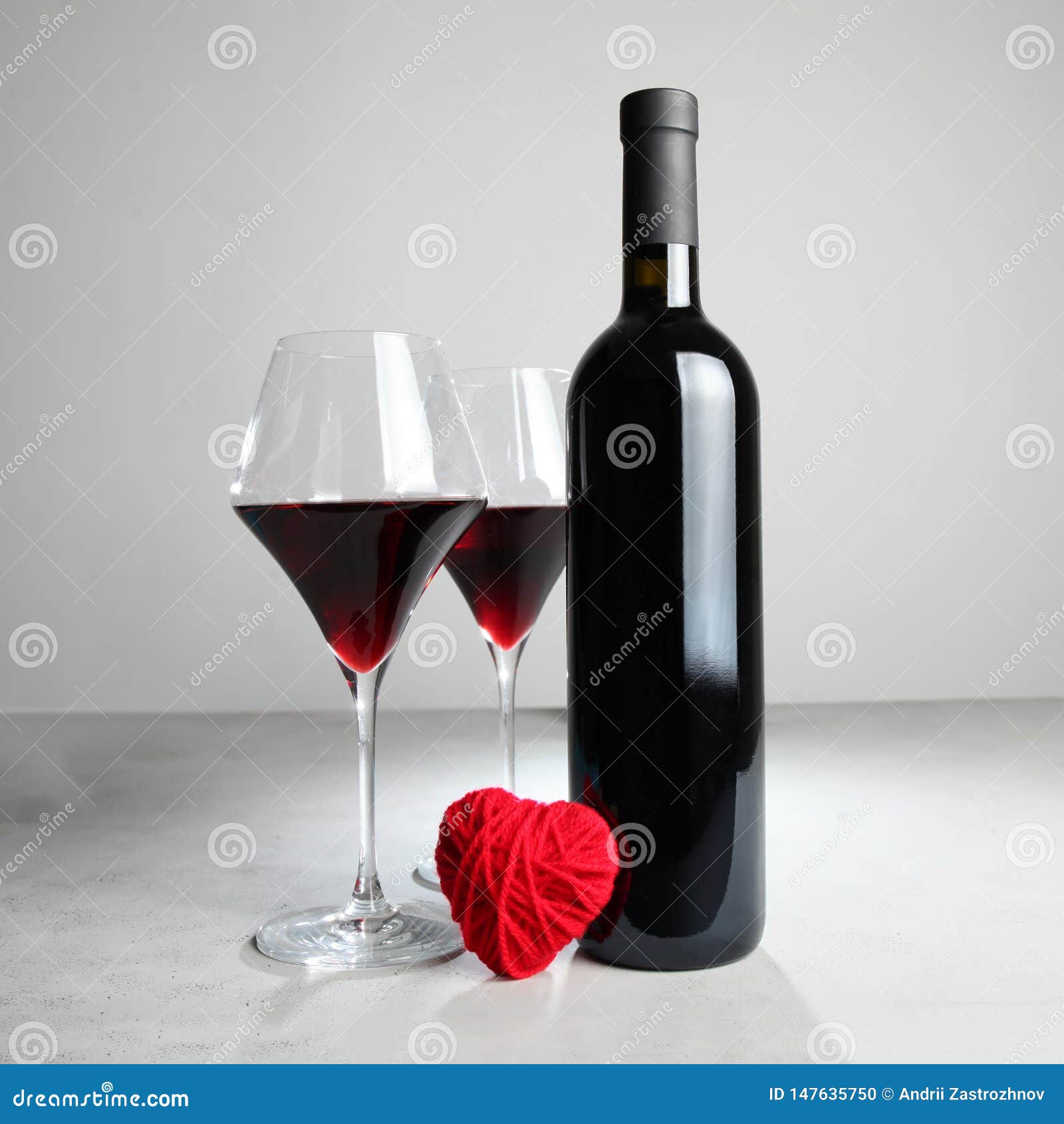 Bottle of Wine and a Red Heart Love and Romance Stock Photo Image of concept, celebration