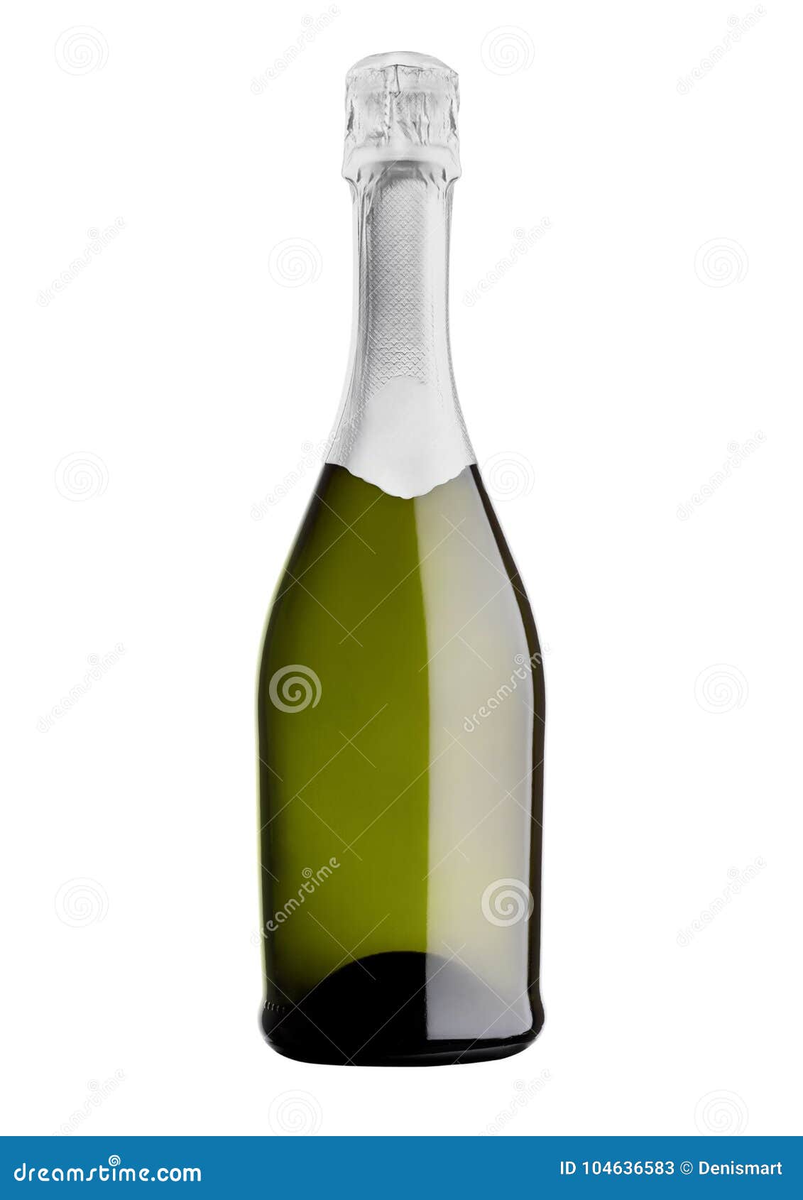 Bottle of Yellow Champagne on White Stock Image Image of liquid