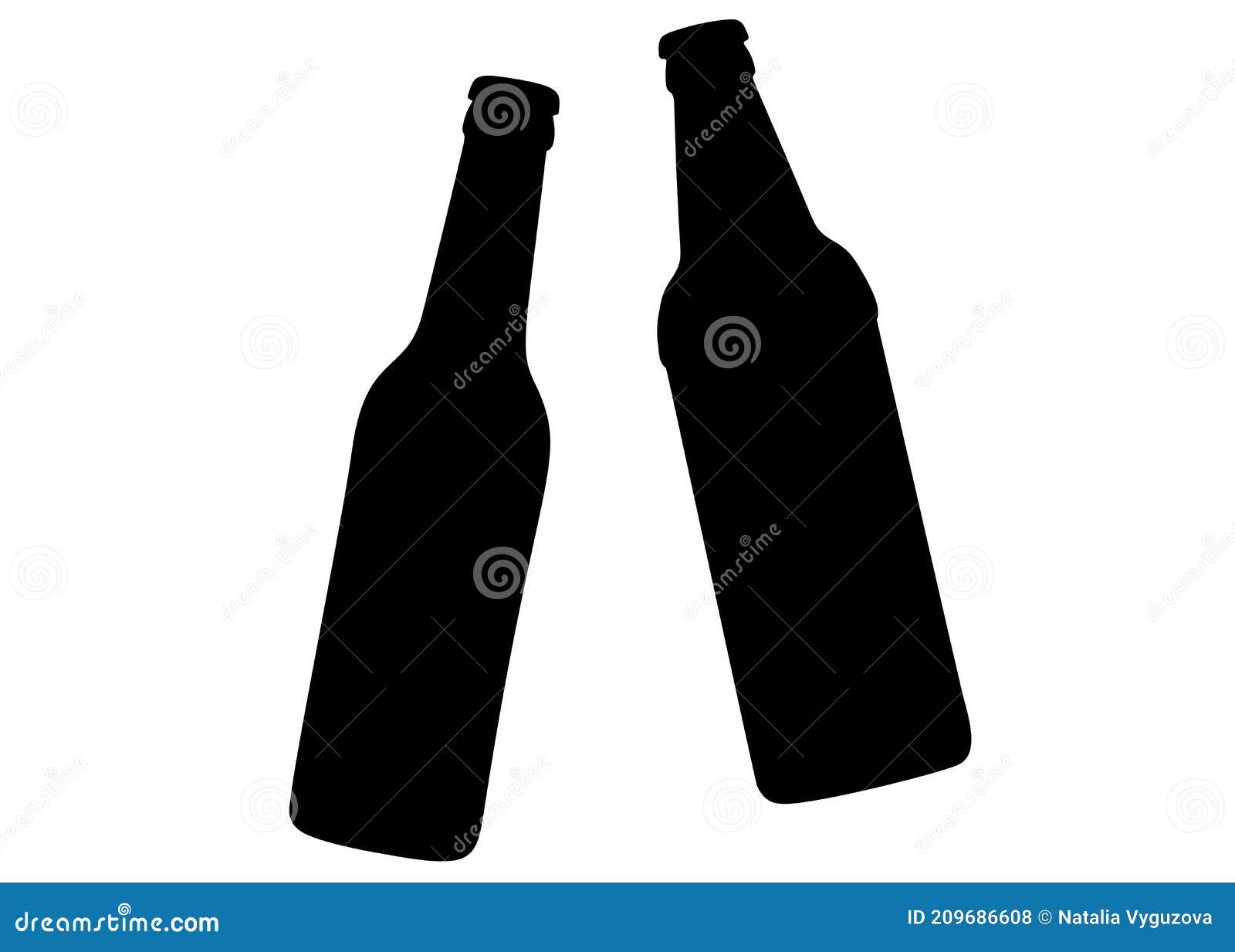 Bottled beer in the set. stock vector. Illustration of bottle 209686608