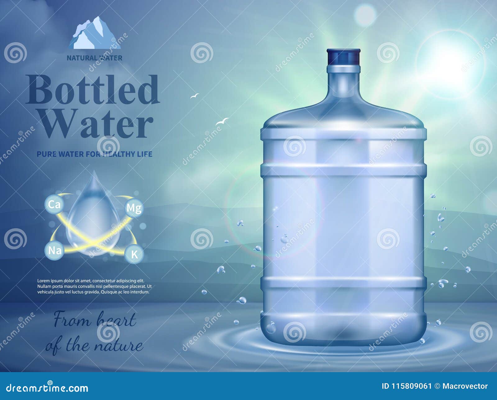 Bottled Water Advertising Composition Stock Vector ...