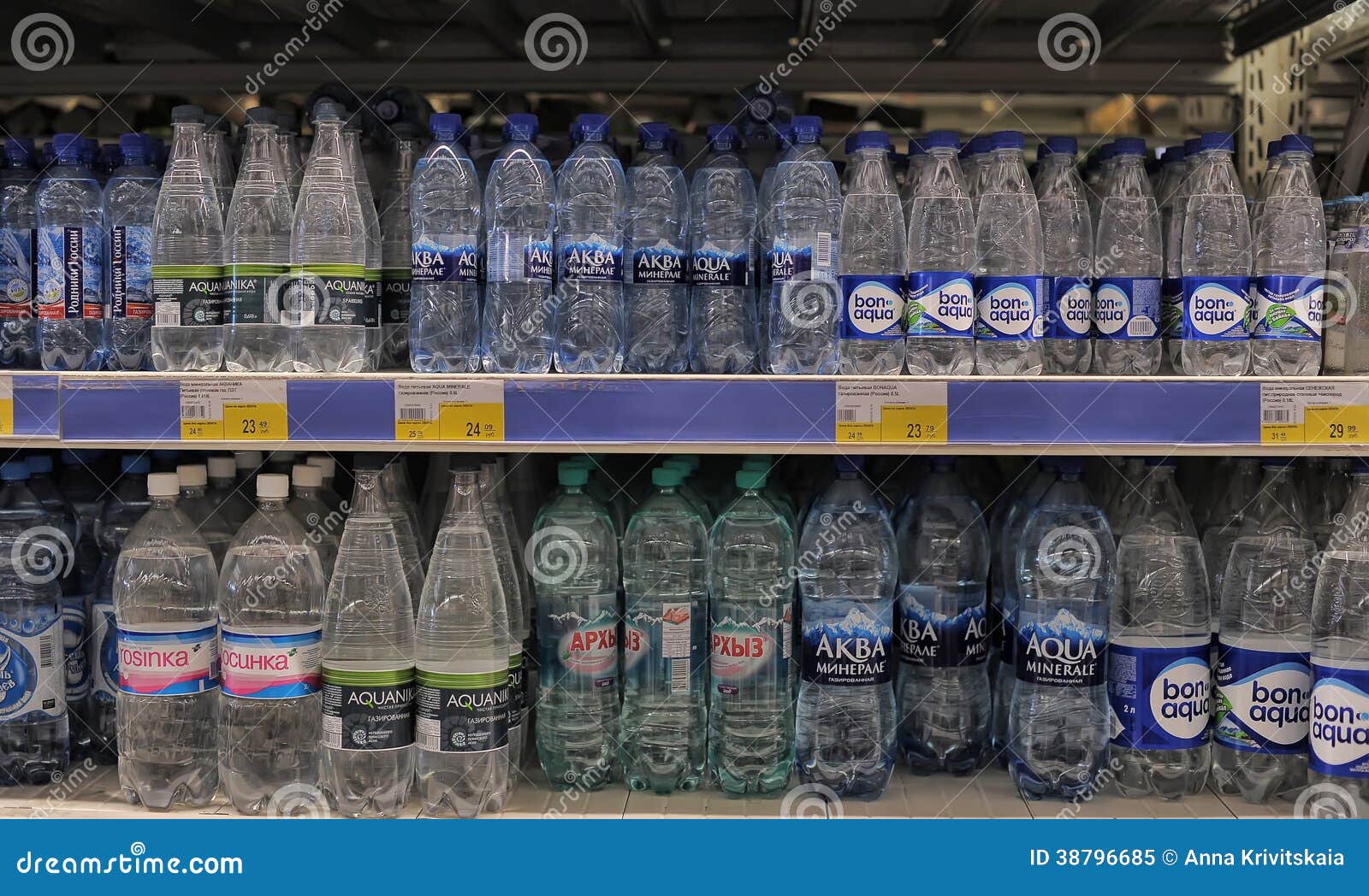 Bottled water for sale editorial image. Image of grocery 38796685