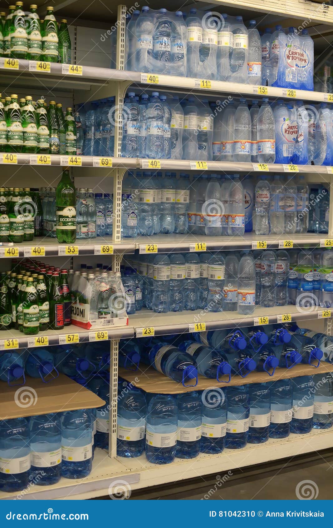 Bottled water for sale editorial image. Image of everyday 81042310