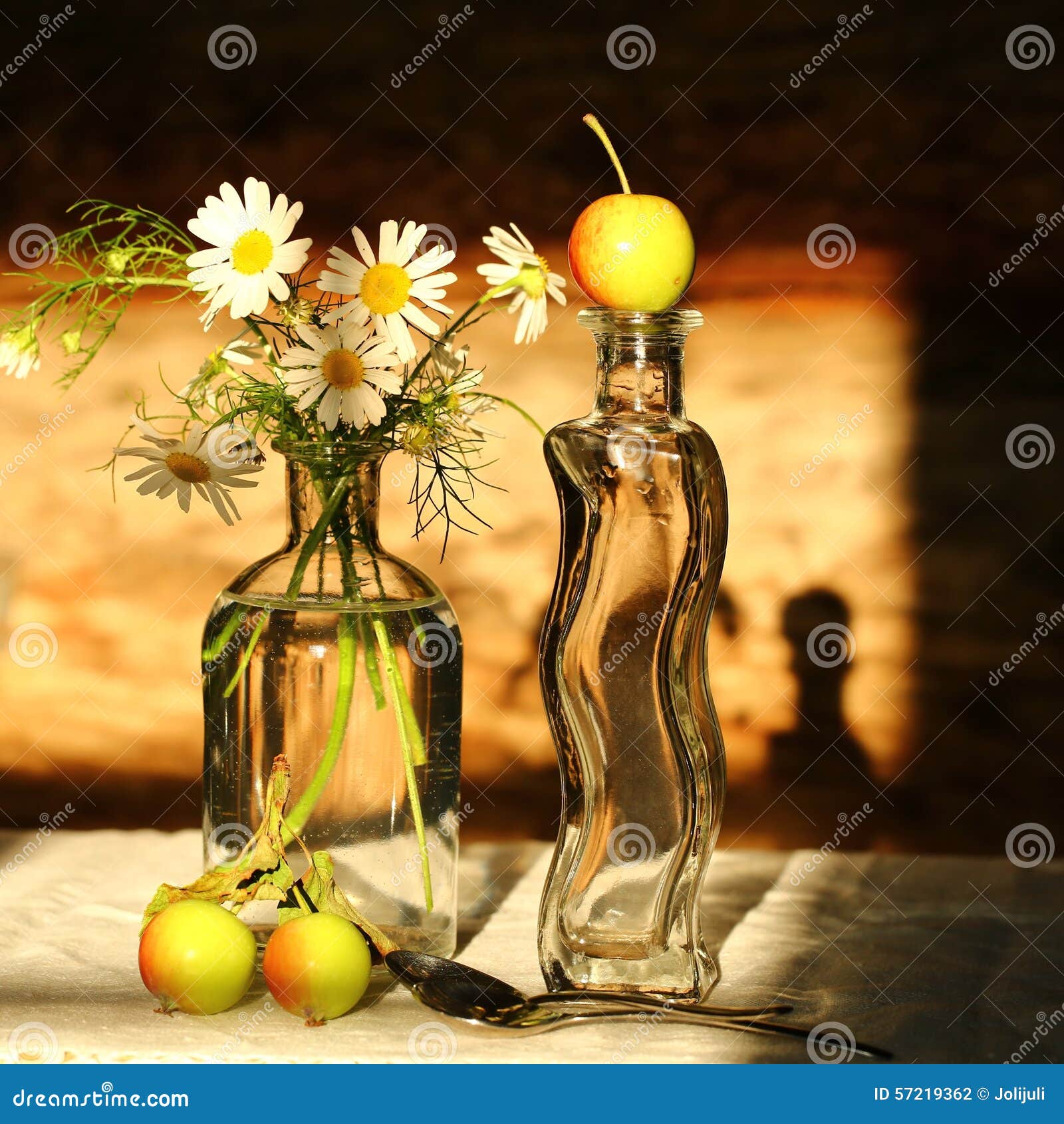 Bottles and apples stock photo. Image of source, fresh 57219362