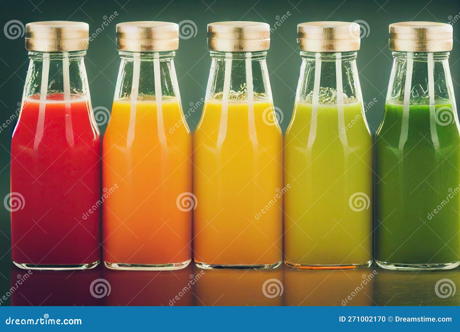 Bottles with Beautiful Multicolored Detox Juice Closed with Lids Stock Photo Image of