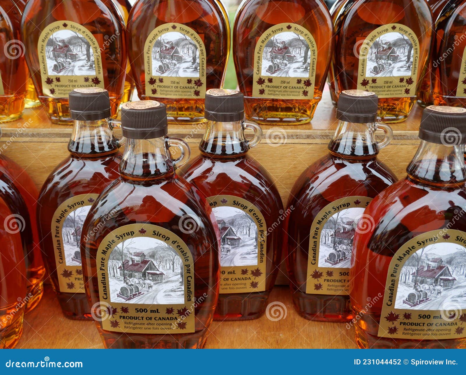 Bottles of Canadian Made Maple Syrup Editorial Photography Image of