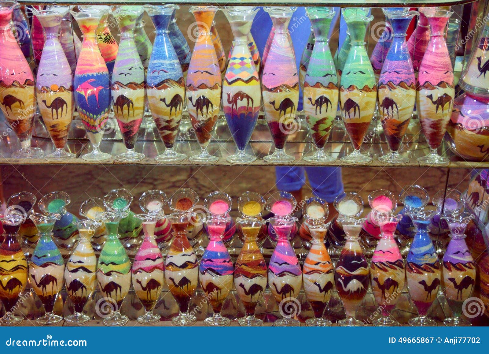 Bottles with colored sand stock image. Image of travel 49665867