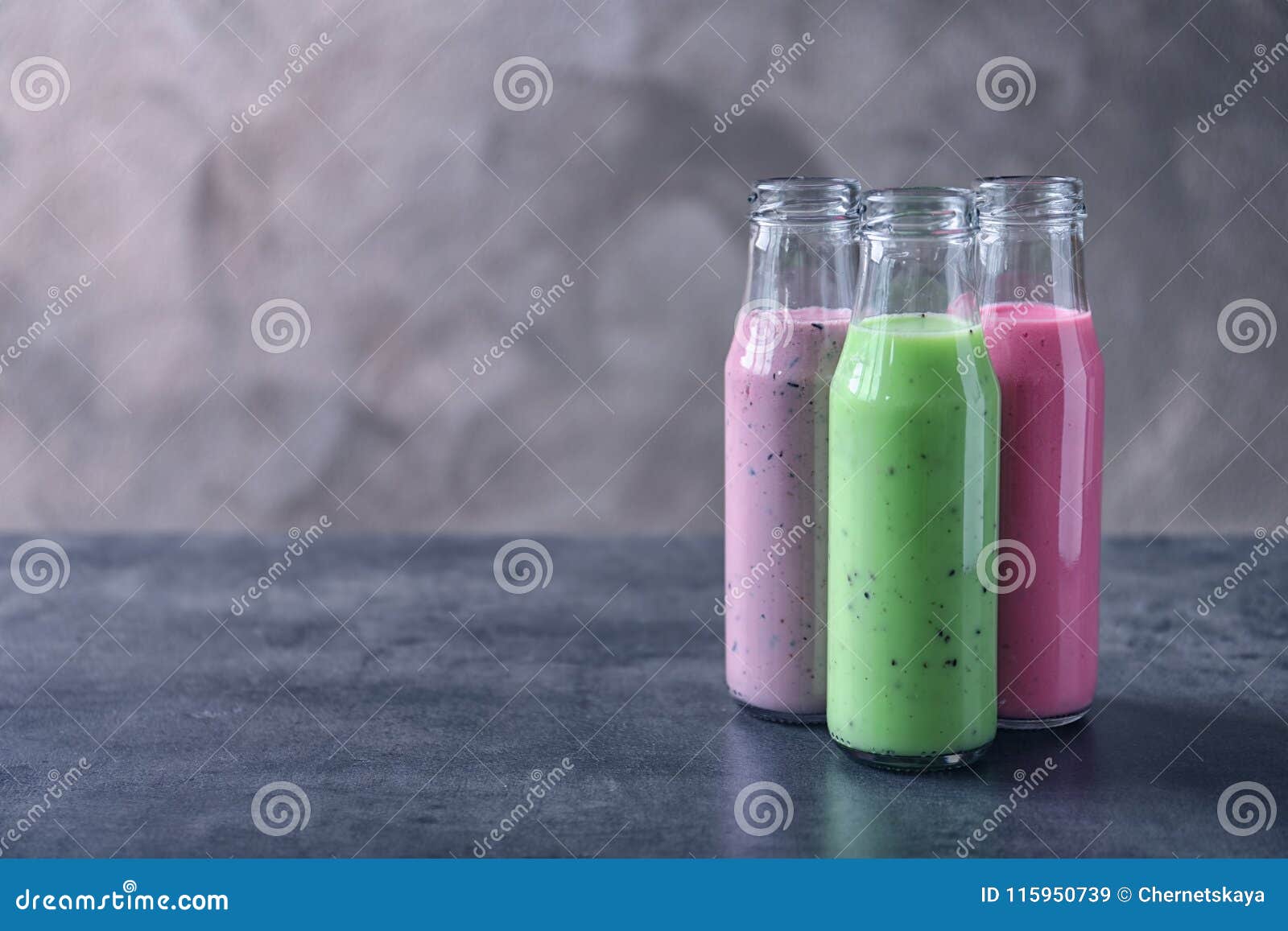 Bottles with Different Protein Shakes Stock Image Image of green, glass 115950739