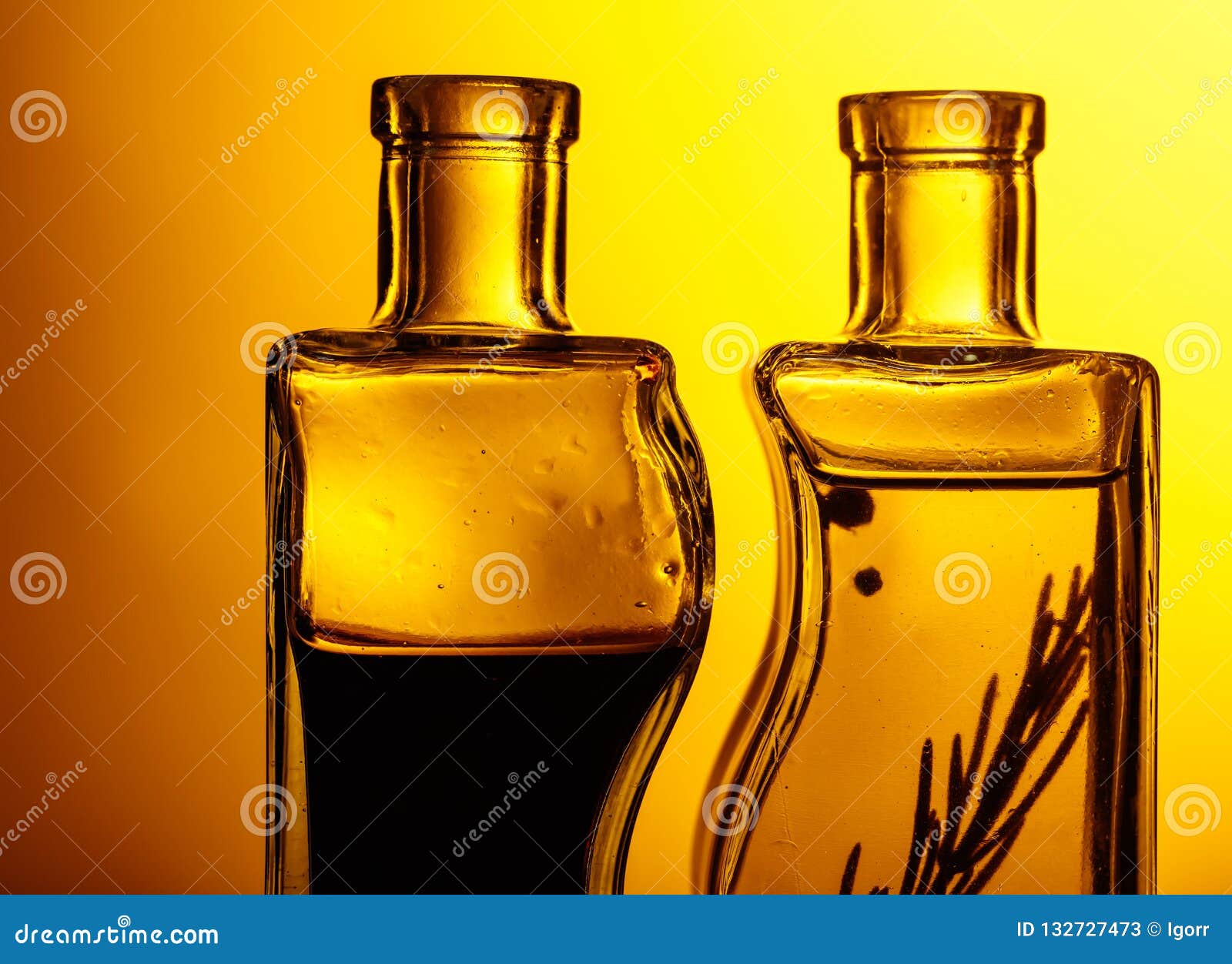 Bottles of Flavored Olive Oil and Balsamic Vinegar Stock Image Image