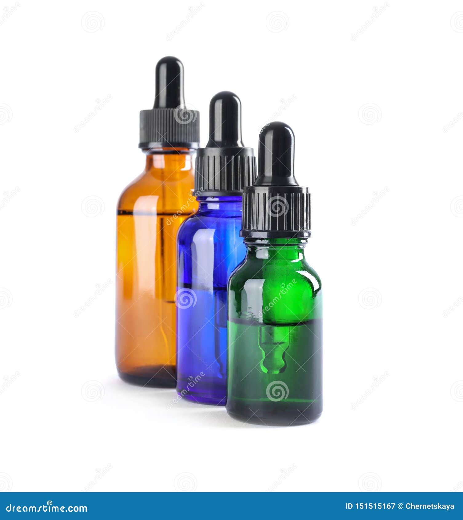 Bottles of Herbal Essential Oils on White Stock Image Image of