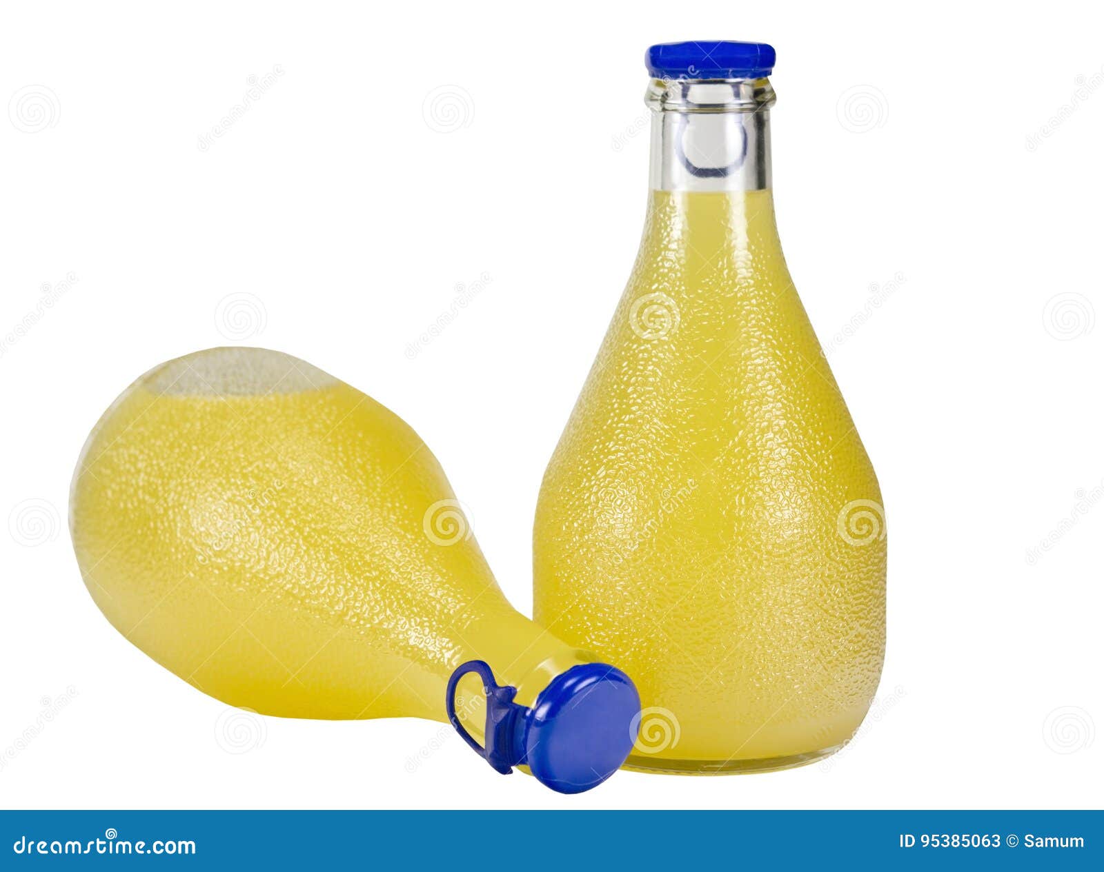 Bottles of lemonade stock image. Image of glass, liquor 95385063