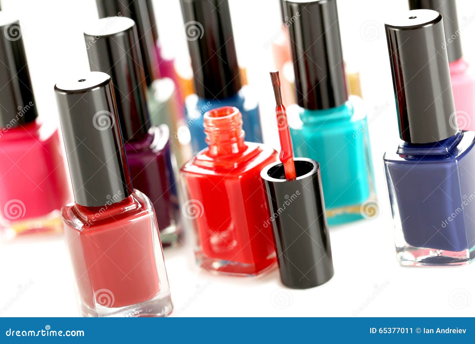 Bottles of nail polish stock image. Image of background 65377011